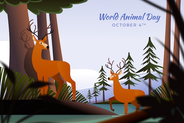 Gradient Background for World Animal Day Celebration – Free Download