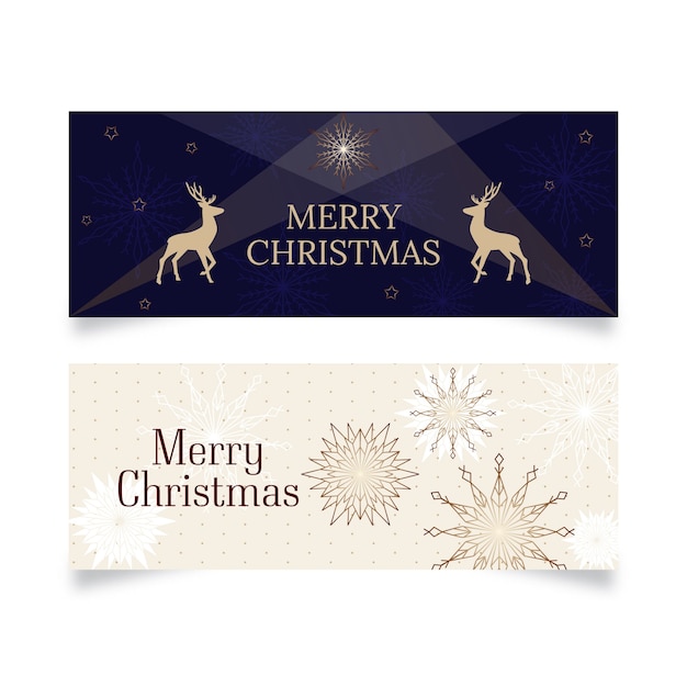 Flat Design Christmas Banners – Free Download