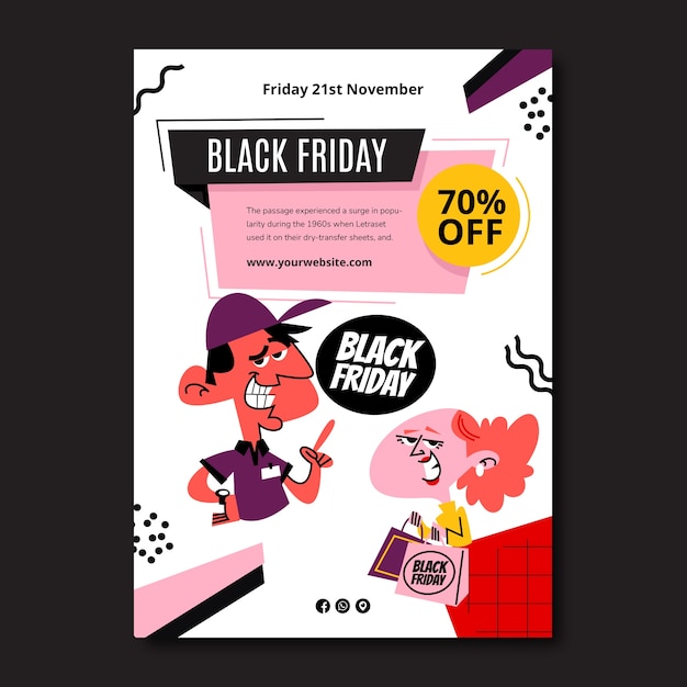 Flat Vertical Poster Template for Black Friday Sale – Free Download