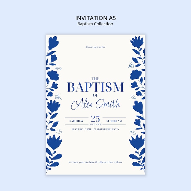 Baptism Invitation Template Design – Download Free Stock Photo