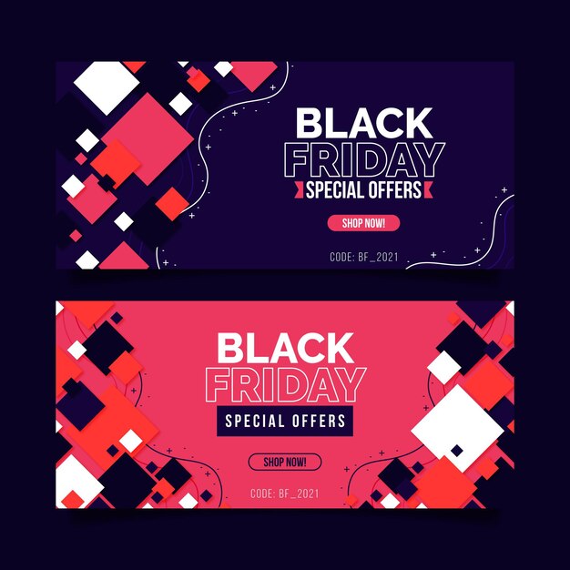 Horizontal Black Friday Banners Set â Free Download