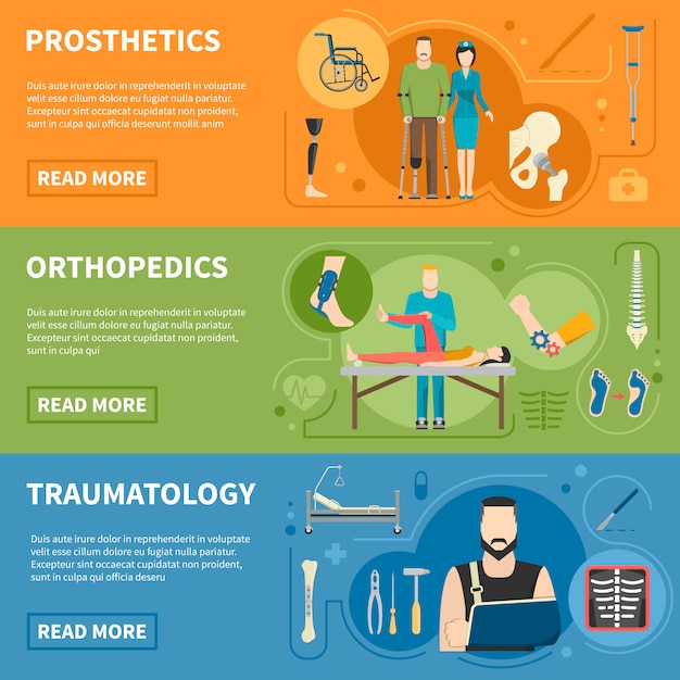 Horizontal Banners of Traumatology and Orthopedics – Free Download