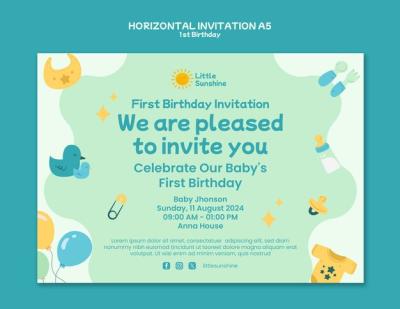 1st Birthday Template Design – Free to Download