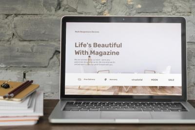 A Laptop Featuring the Inspiring Phrase “Life’s Beautiful” – Free to Download