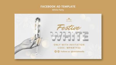 White Party Night Facebook Template – Free Download