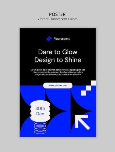 Vibrant Fluorescent Colored Shapes Template – Free Download