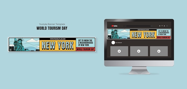 World Tourism Day Celebration YouTube Banner Template – Free Download