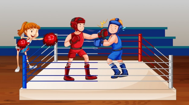 Dynamic Boxing Scene Featuring Two Athletes – Free Download