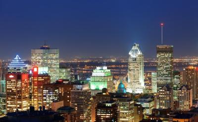 Montreal at Dusk – Urban Skyscrapers from Mont Royal | Free Download