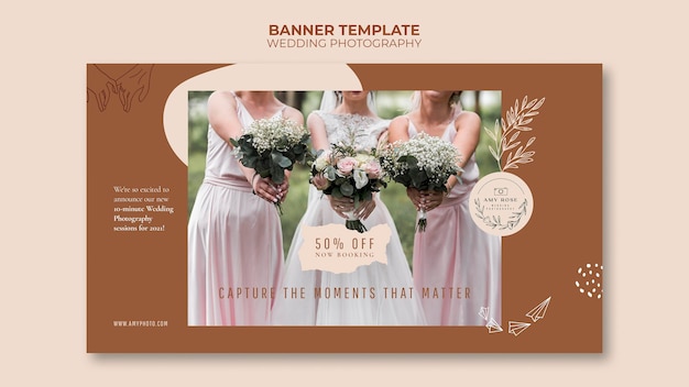 Horizontal Banner for Wedding Photography Service – Free Download