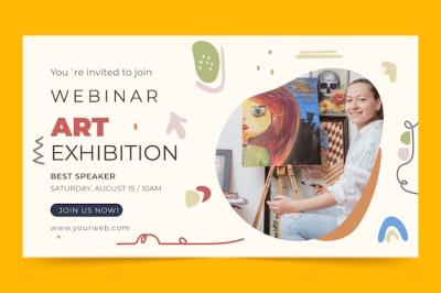 Hand Drawn Art Exhibition Event Webinar Template – Free Download