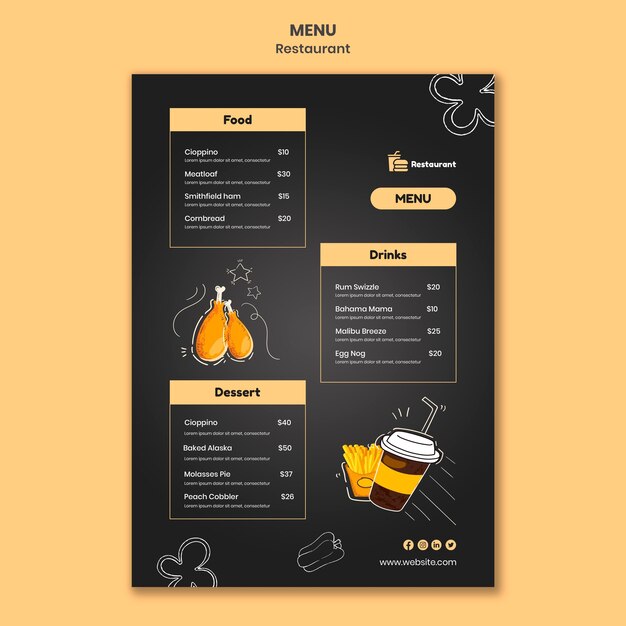 Restaurant Menu Template for Food – Free Download