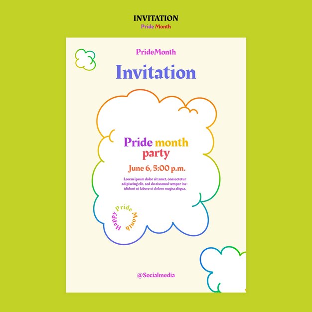 Pride Month Celebration Invitation Template – Free to Download