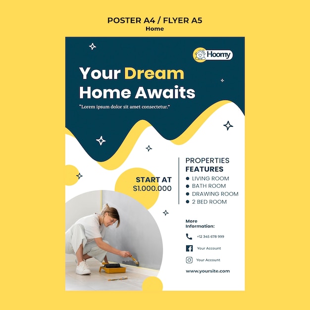 Dream Home Poster Template – Free to Download