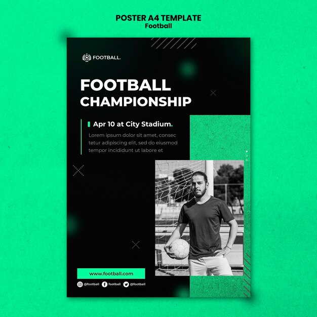 Football Vertical Poster Template – Free Download