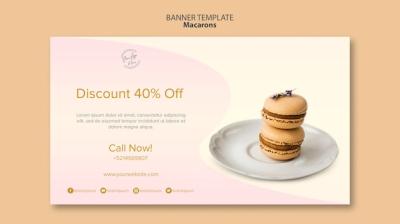 Macarons Sale Banner Template – Free Download