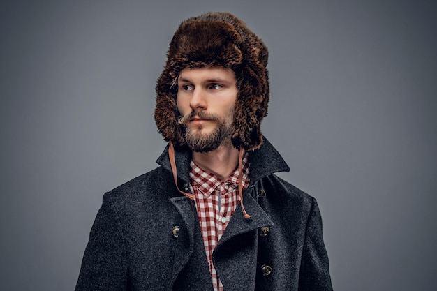 Bearded Man in Jacket and Fur Hat – Free Stock Photo for Download