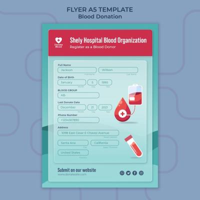 Hospital Blood Donation Flyer Template – Free Download