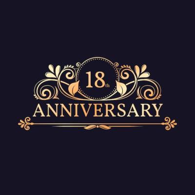 Golden 18th Anniversary Logo – Free Download