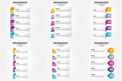 5 Steps Infographics Flat Design Vector Illustration for Advertising Brochure and Magazine – Free Download