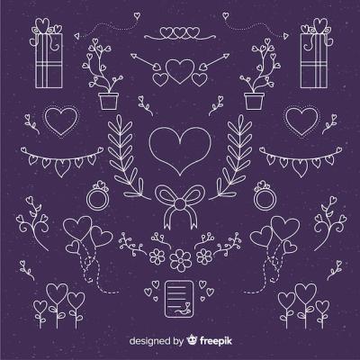 Hand Drawn Wedding Ornaments Collection – Free Download