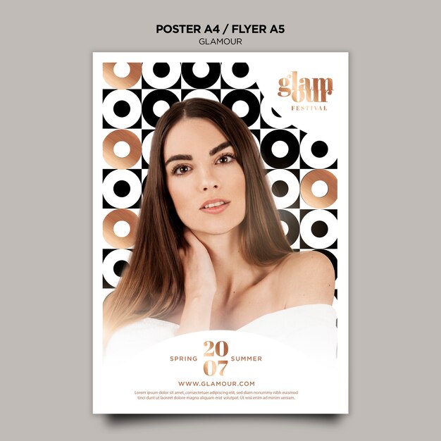 Modern Glamour Poster Template – Free Download