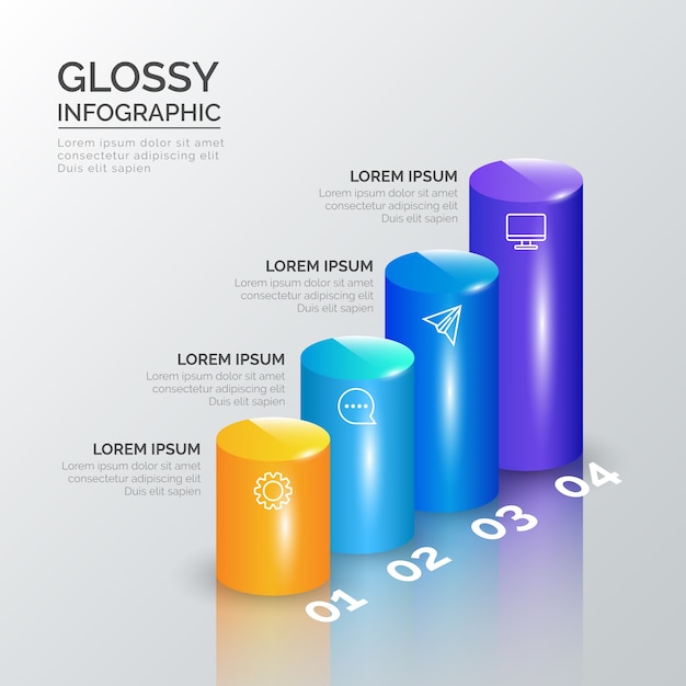 3D Glossy Infographic Design – Free Download, Download Free Stock Photo