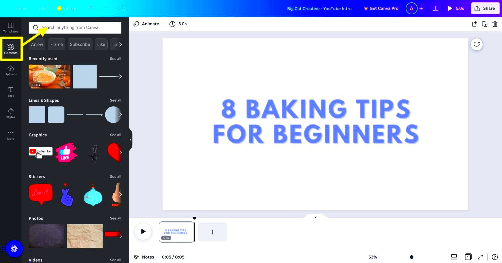 How to create an animated intro for your Youtube videos in Canva easy 