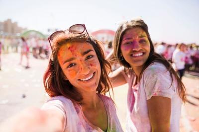 Smiling Young Woman Taking Selfie During Holi – Free Stock Photo, Download for Free