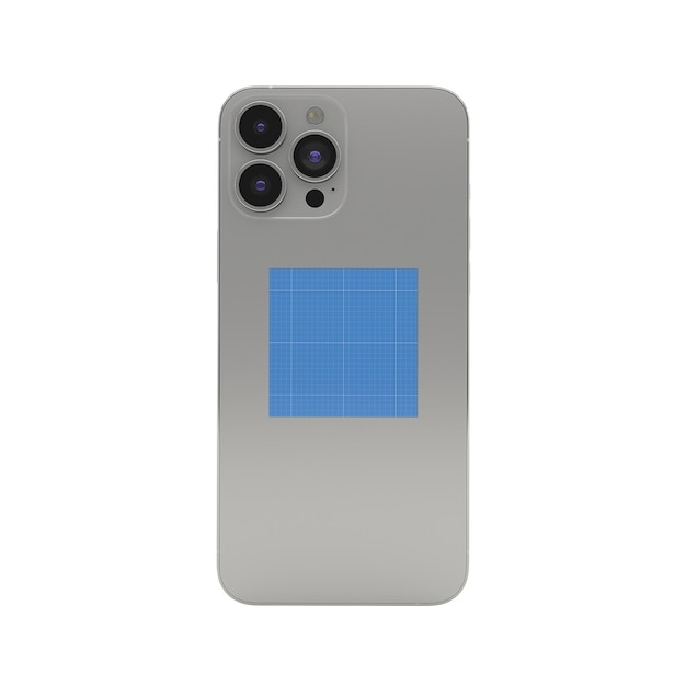 A Silver Phone Featuring a Blue Square on the Back – Free Stock Photo for Download