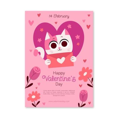 Valentine’s Day Vertical Flyer Template – Free Download