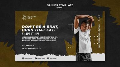 Sport Horizontal Banner Template – Free Download