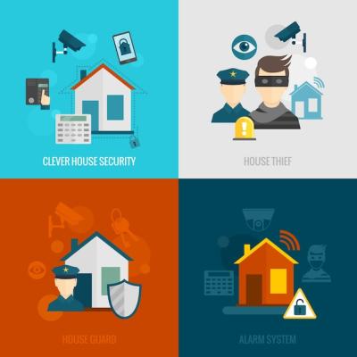 Home Security Flat Set – Free Download, Download Free Stock Photo