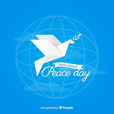 International Peace Day Concept Featuring Origami White Dove – Free Download