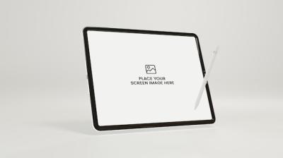 Pad Mockup White Theme PSD with Pentab Screen Desk – Free Download