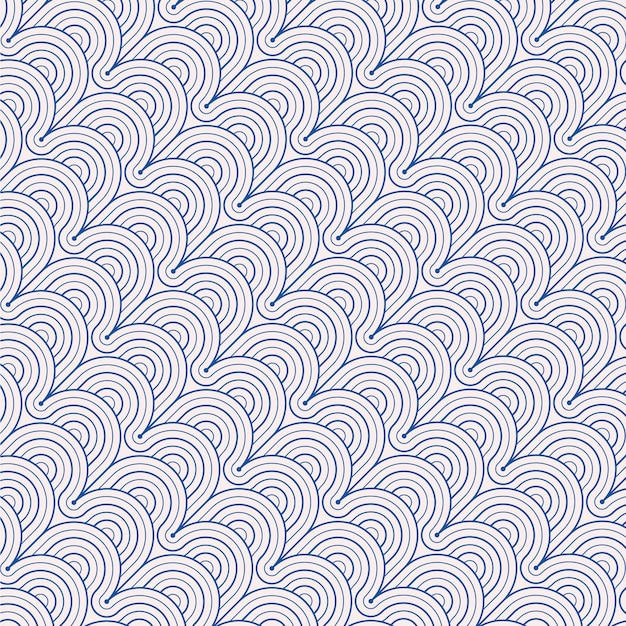 Japanese Wave Pattern – Flat Design Vector Template for Free Download