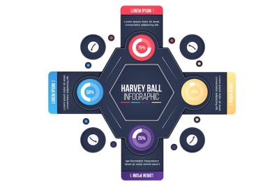 Harvey Ball Diagrams Infographic in Flat Design – Download Free Stock Photo