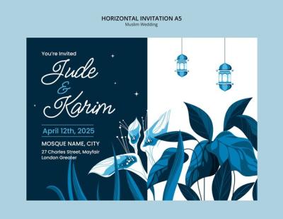 Muslim Wedding Template Design for Free Download