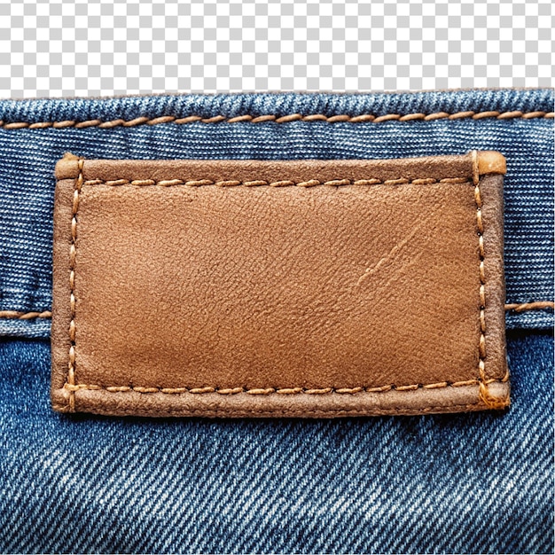 Blue Jeans with Leather Label on Transparent Background – Free Download