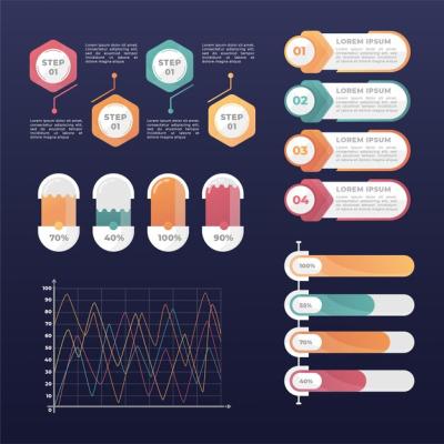 Professional Infographic Elements in Gradient Design – Free Download