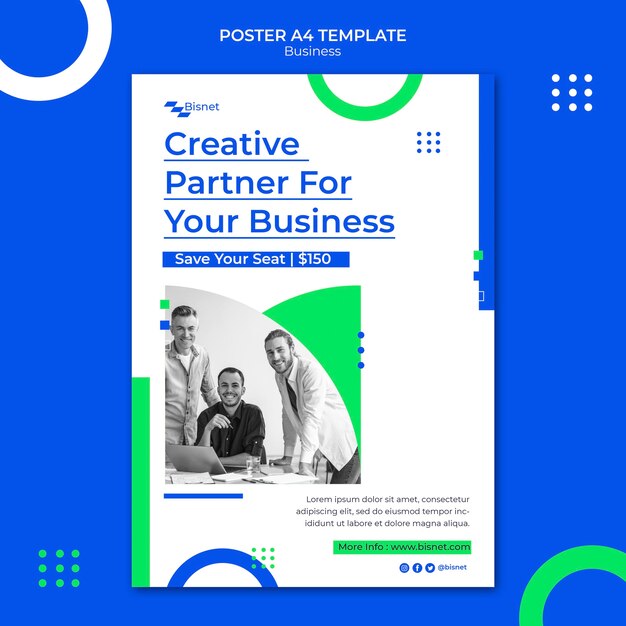 Monochrome Photo Vertical Poster Template for Business Solutions – Free Download