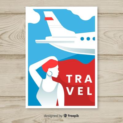 Flat Vintage Travel Poster Template – Free Download