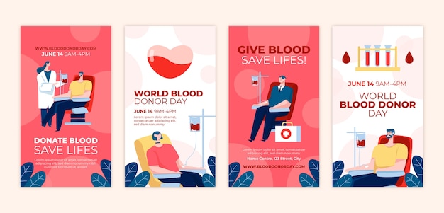 Hand Drawn World Blood Donor Day Instagram Stories – Free to Download