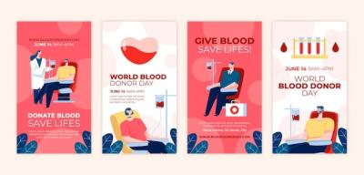 Hand Drawn World Blood Donor Day Instagram Stories – Free to Download