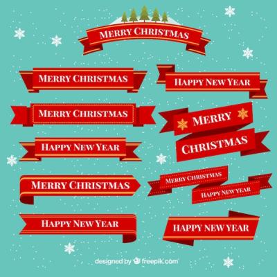 Red Ribbons with Christmas Messages – Free Stock Photos for Download