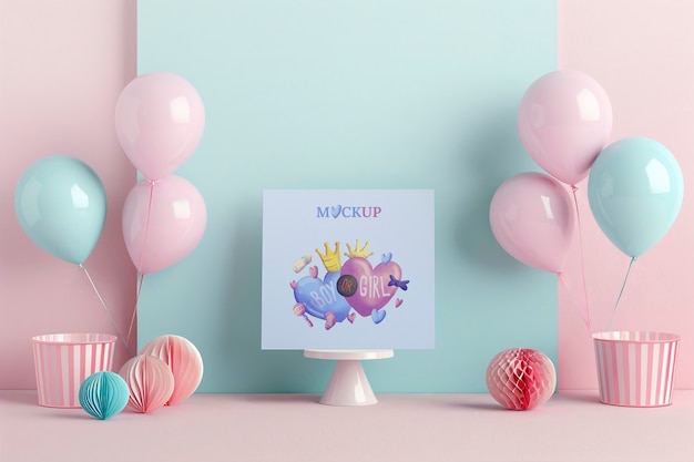 Selfie Gender Reveal Mock-Up Design – Free Download