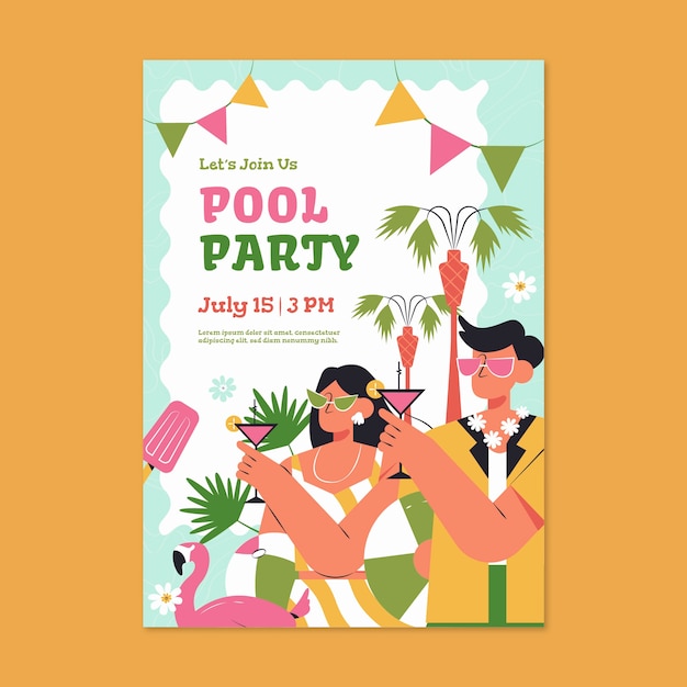 Pool Party Template Design – Free Download