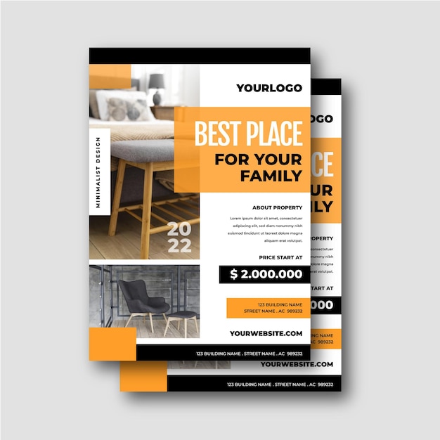 Flat Design Real Estate Poster – Free Download