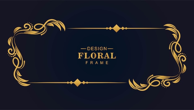 Golden Floral Artistic Frame Design – Free to Download