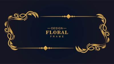 Golden Floral Artistic Frame Design – Free to Download